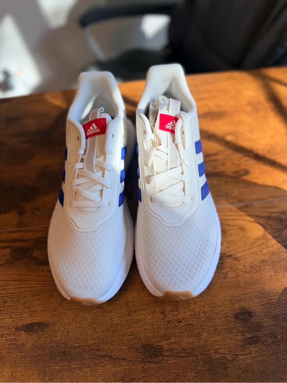 Adidas White & Blue Running Shoes 9M/10W